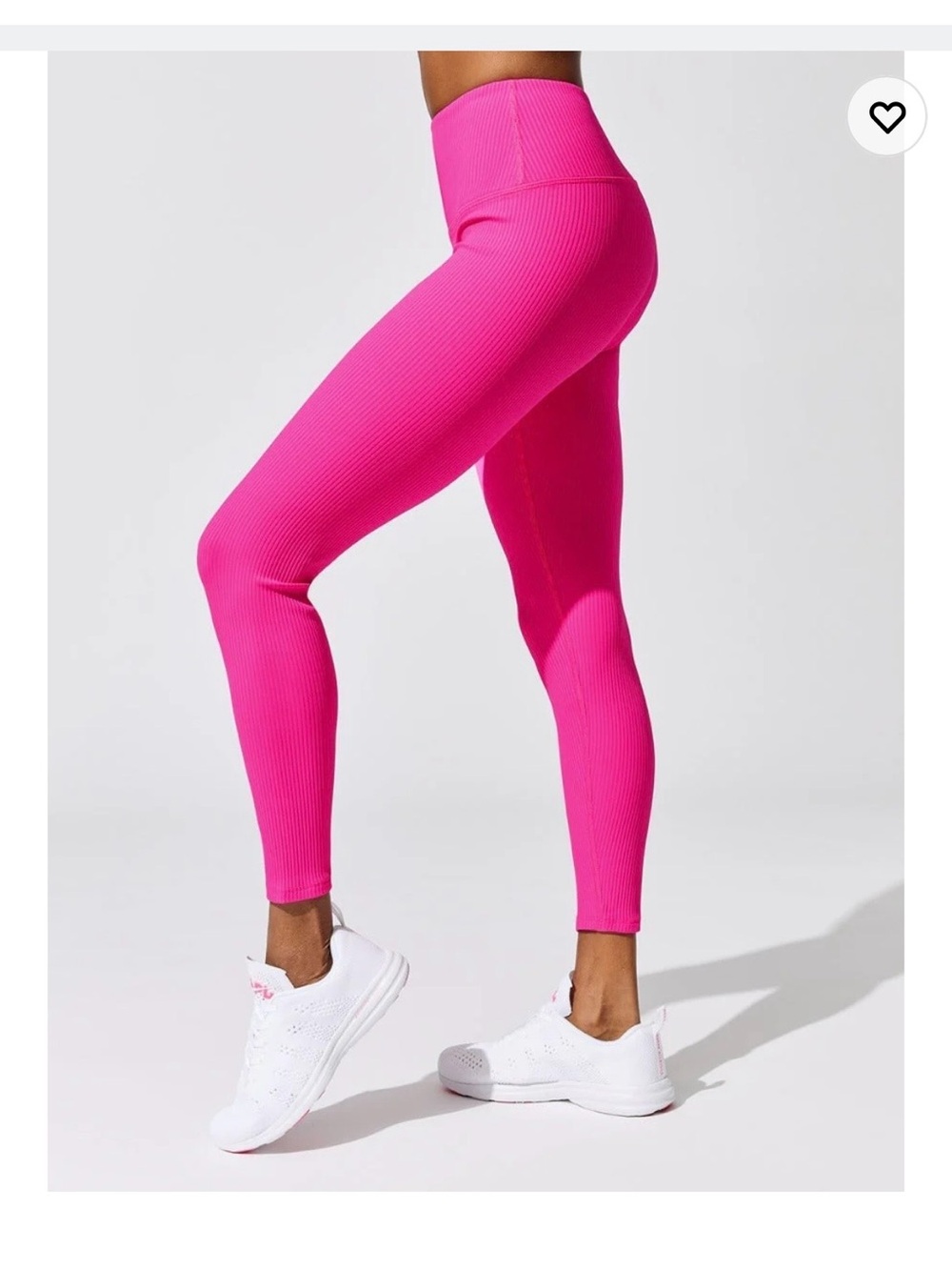 Carbon 38 High-Waist Ribbed Hot Pink Leggings 7/8 worn once